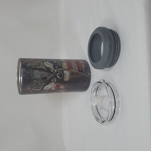 Sandjest Camouflage Patriotic Buck Deer Tumbler with Lid ~ 12 Oz